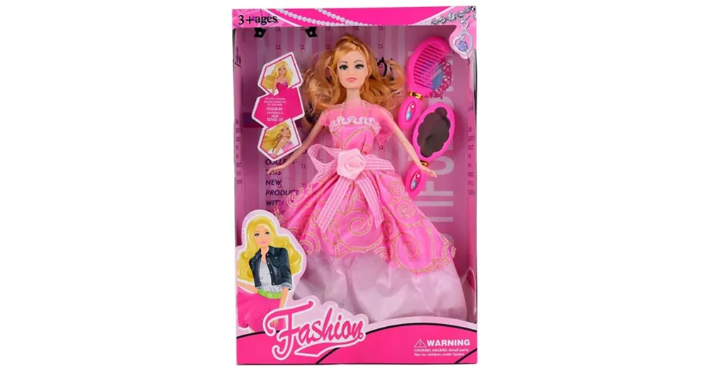 Akció Fashion divatbaba rózsaszín báli ruhában kiegészítőkkel 29 cm