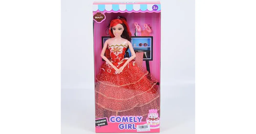 Comely Girl 28 cm-es divatbaba piros estélyi ruhában kiegészítőkkel Nézd meg most
