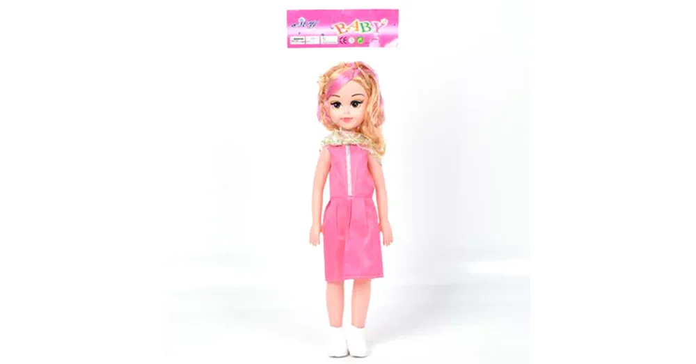 Árengedmény Baba pink színű ruhában 46 cm-es méretben
