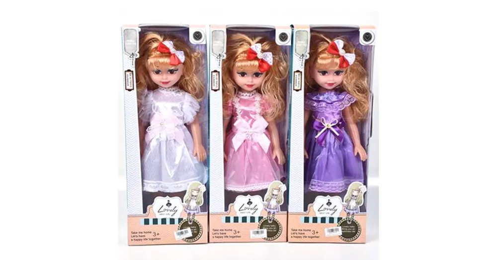 Expressz kézbesítés Lovely göndörhajú 46 cm-es szőke divatbaba háromféle változatban hangeffektekkel 1 db
