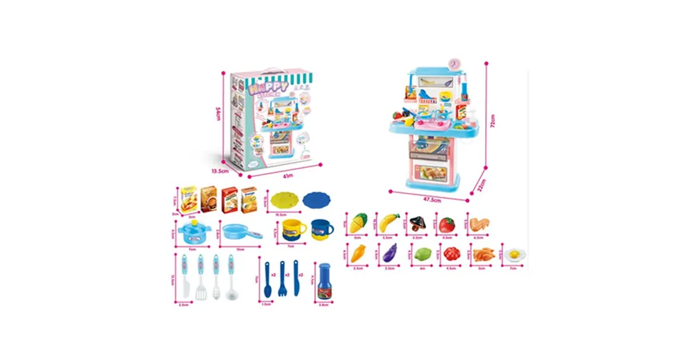 Prémium Happy Kitchen játékkonyha kiegészítőkkel 72×22×47,5 cm