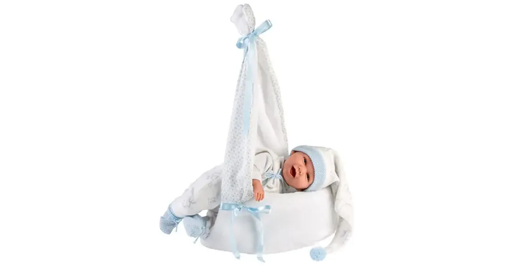 Llorens Mimo újszülött síró baba babahordozóval 42 cm-es Szuper akció