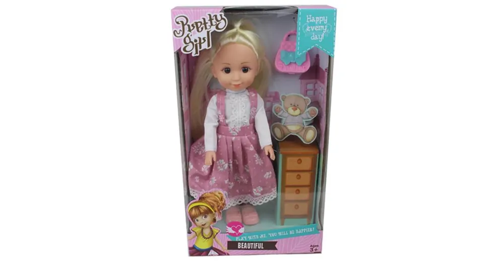Pretty Girl szőke hajú baba kézitáskával Kedvezményes ár