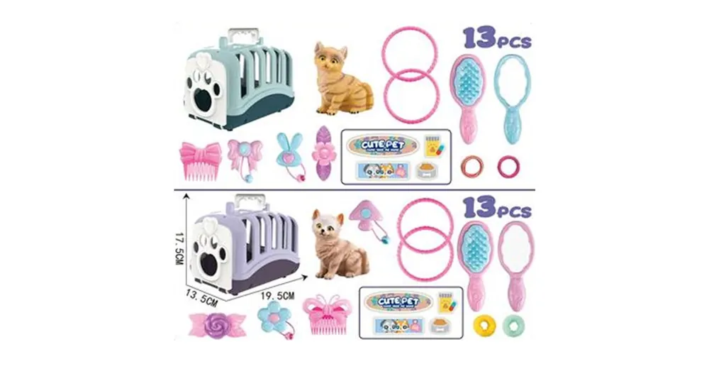 Kedvezményes ár Cute Pet cicás kisállathordozó játékszett kétféle változatban