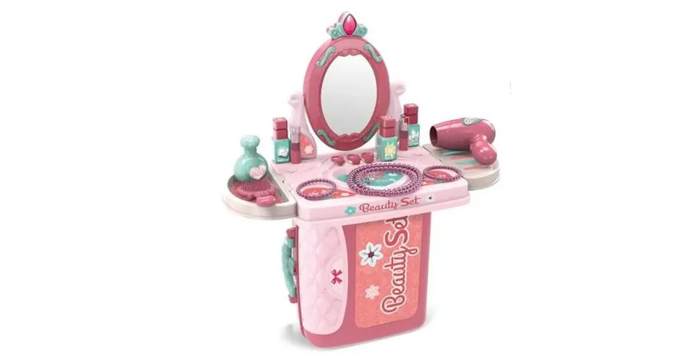 Pink 3az1-ben hordozható szépségszett bőröndben Újdonság