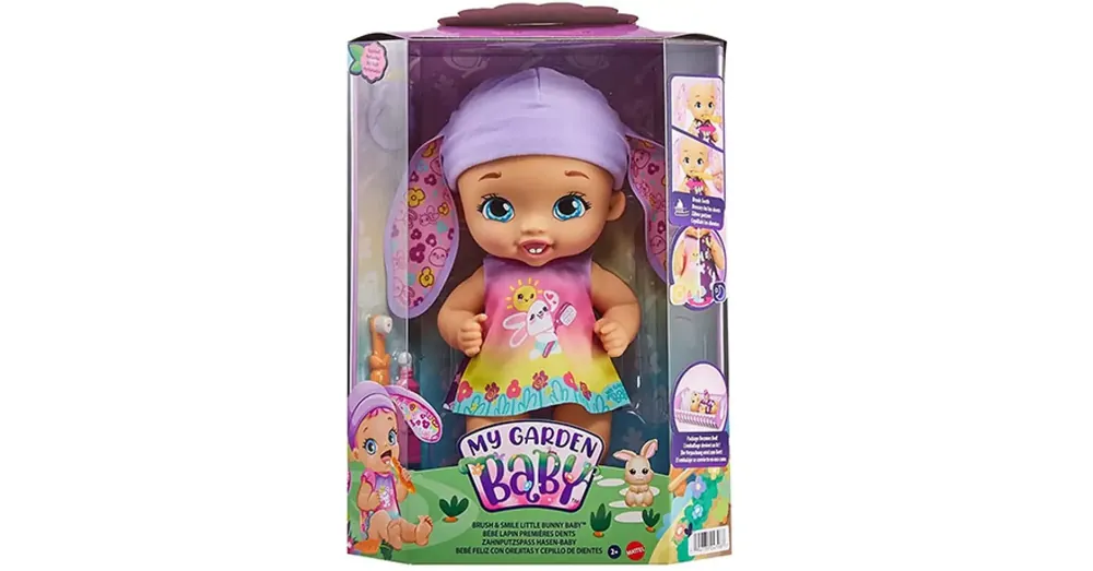 Legjobb ár My Garden Baby Édi-Bébi ölelnivaló lila nyuszi 30 cm – Mattel
