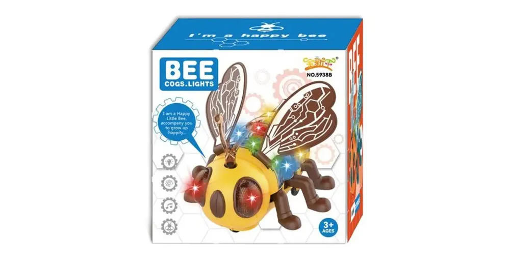 Biztonságos fizetés Bee a boldog méhecske fénnyel és mozgó funkcióval 17 cm