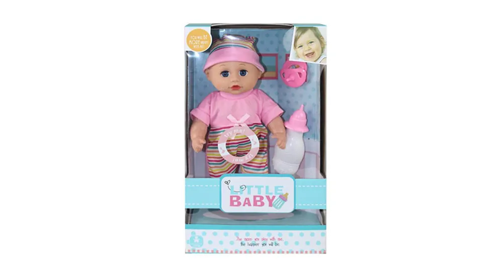 Baba rózsaszín pólóban kiegészítőkkel 30 cm-s Nézd meg most