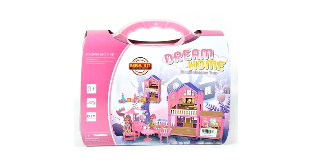Szuper ajánlat Dream Home pink építhető babaház kiegészítőkkel bőröndben
