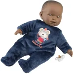 Újdonság Llorens Zareb baba macis plüss pizsamában, cumival 42 cm