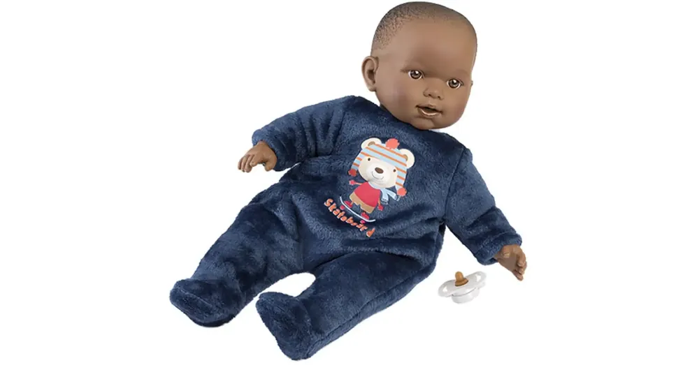 Újdonság Llorens Zareb baba macis plüss pizsamában, cumival 42 cm