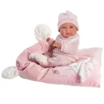 Azonnal elérhető Llorens Nica újszülött lány baba takaróval és pelenkával 38 cm