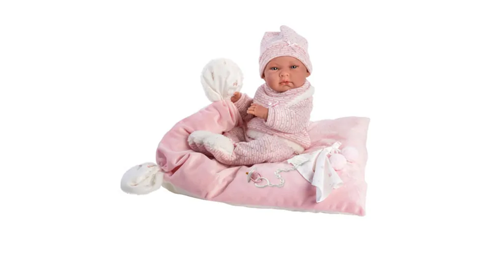 Azonnal elérhető Llorens Nica újszülött lány baba takaróval és pelenkával 38 cm