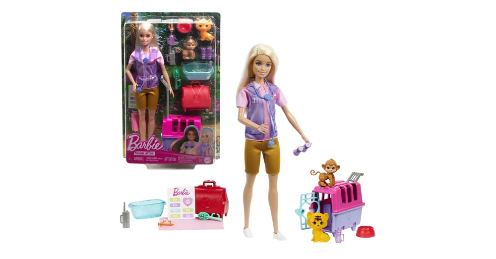 Barbie Vadállatmentő karrierbaba kiegészítőkkel – Mattel Expressz kézbesítés