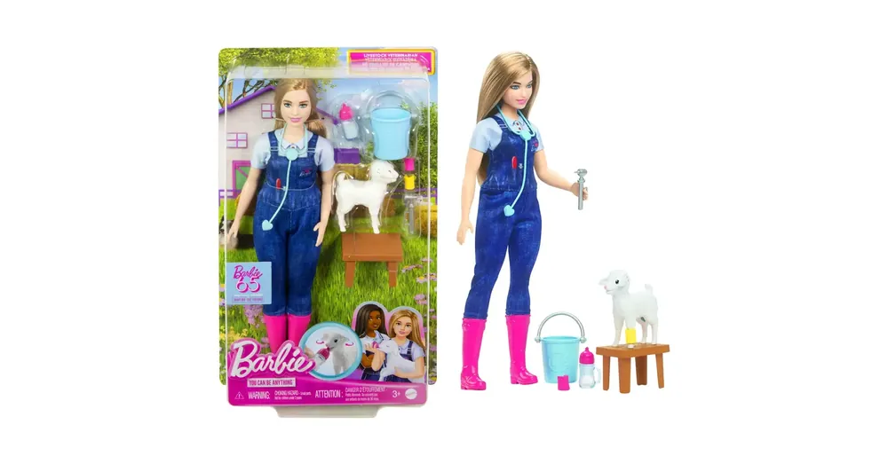 Vásárlói kedvenc Barbie 65. évfordulós karrier játékszett – Állatorvos baba kiegészítőkkel – Mattel
