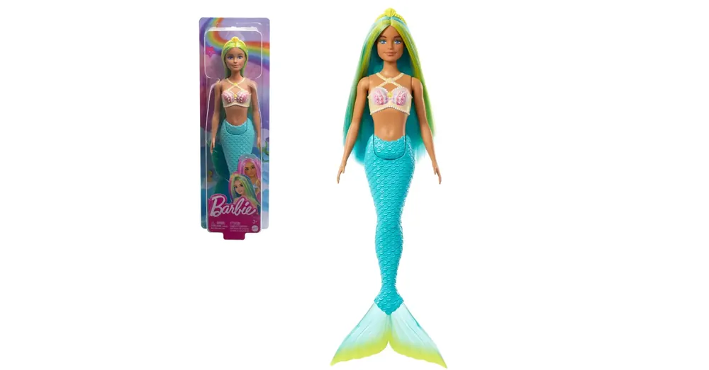 Szezonális akció Barbie Dreamtopia Sellő baba kék hajjal és uszonnyal – Mattel