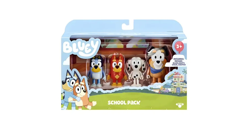Bluey Bluey és barátai a suliban 4 db-os játékfigura szett Kedvezményes ár
