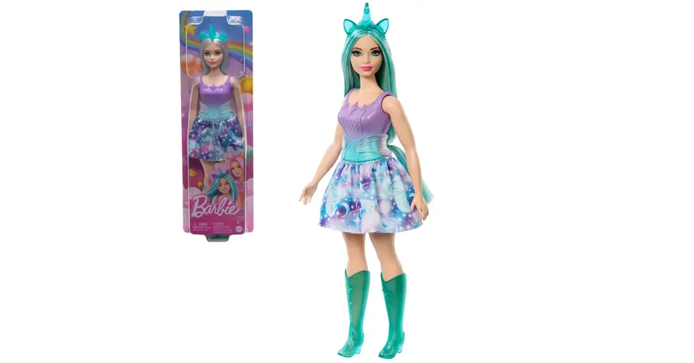 Barbie Dreamtopia Unikornis baba kék-lila ruhában – Mattel Kedvezmény