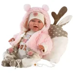 Outlet Llorens Mimi újszülött 40 cm-es síró kislány baba Kid‘s Zone pulcsiban