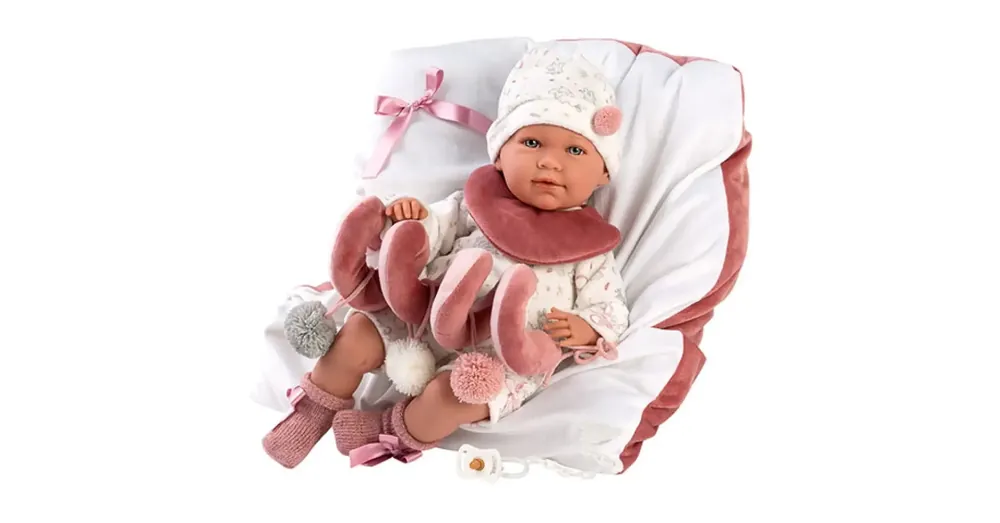 Expressz szállítás Llorens Mimi újszülött 40 cm-es síró kislány baba ággyal