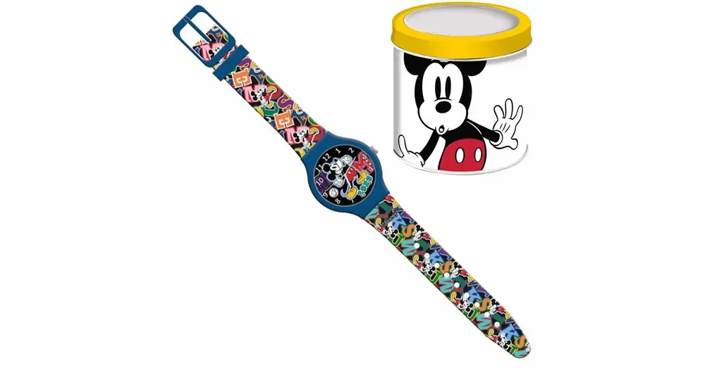 Alacsony ár Luna Mickey egér analóg karóra fém díszdobozban