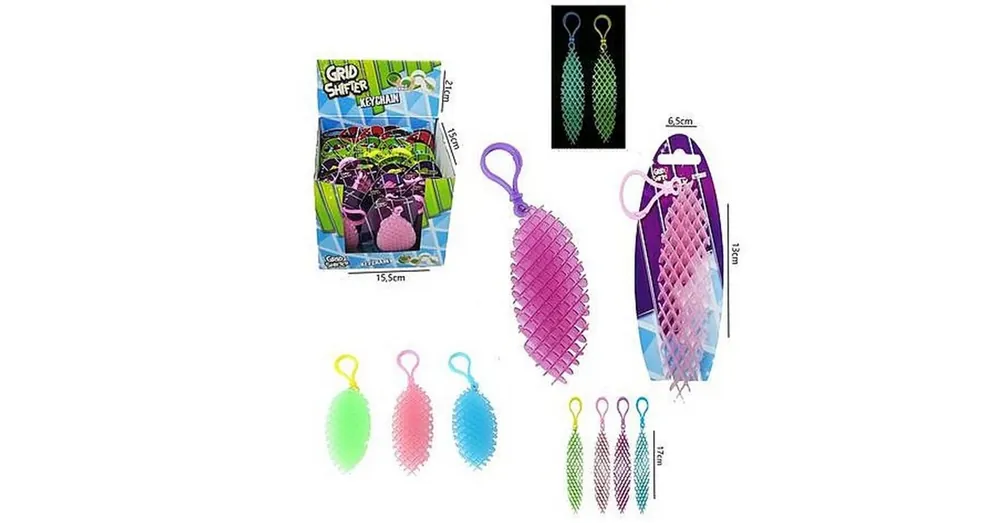 Szezonális akció Flexi fidget Sötétben világító csillámos kulcstartó többféle színben 1 db