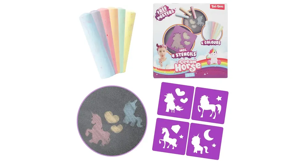 Exkluzív ajánlat Dream Horse Aszfaltkréta szett unikornis sablonnal