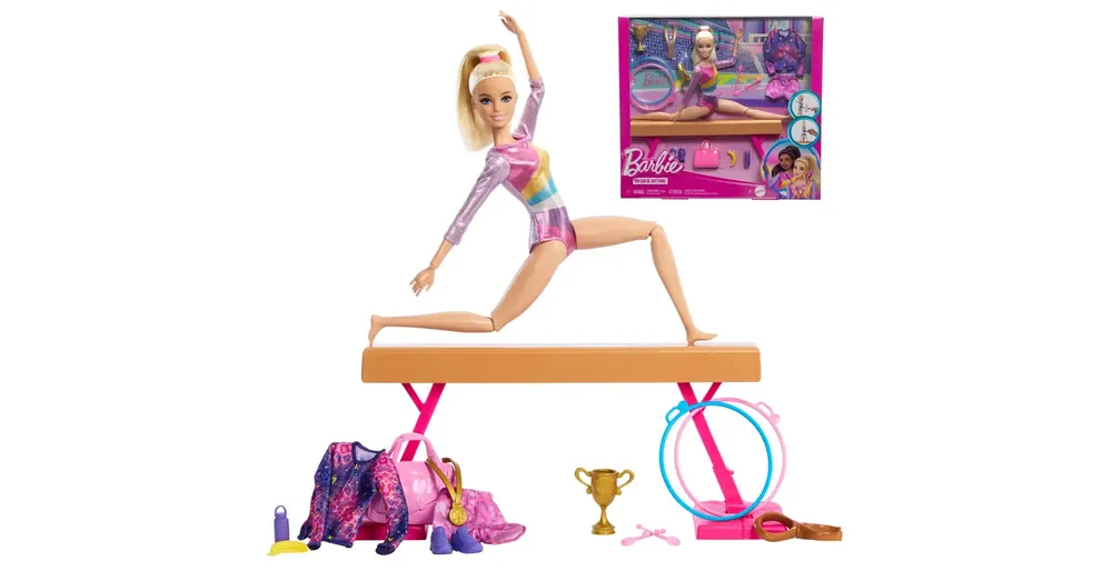 Kiárusítás Barbie Tornász baba játékszett kiegészítőkkel – Mattel