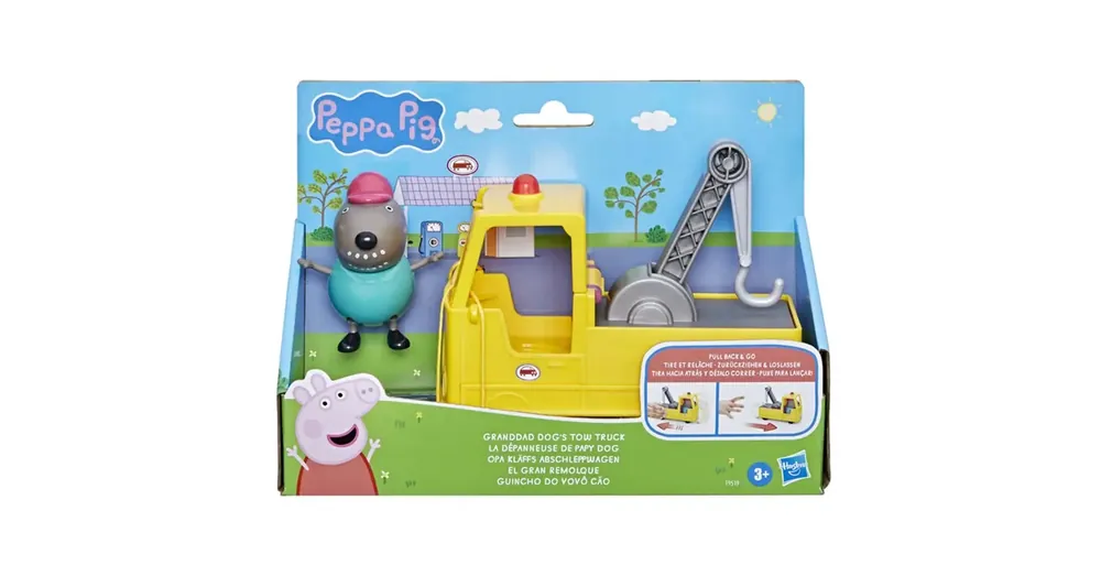 Biztonságos fizetés Peppa Malac Nagypapa és vontatókocsija játékszett – Hasbro