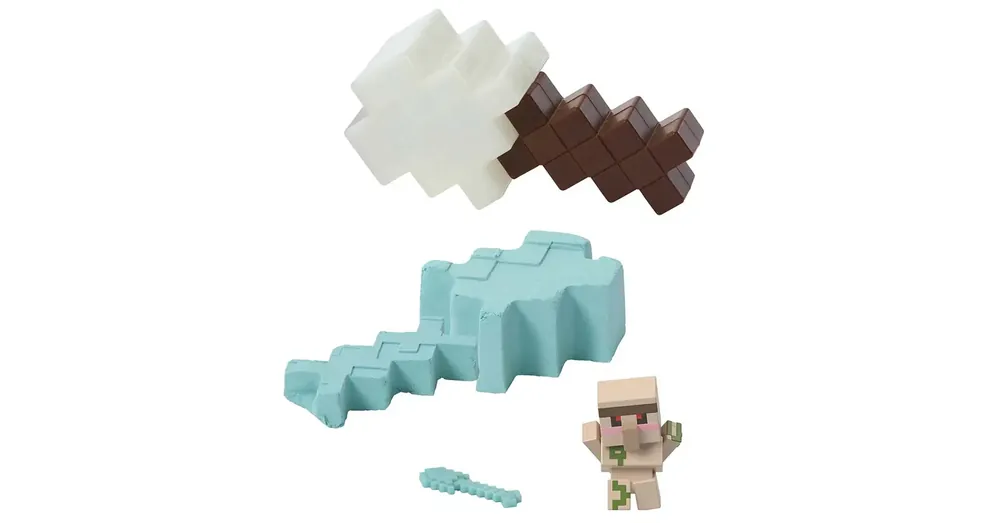 Végkiárusítás Minecraft Reveal Vasgólem minifigura fehér kard alakú tárolóban – Mattel