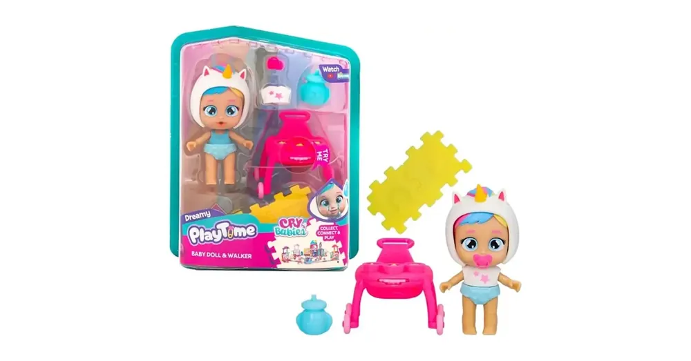 Biztonságos vásárlás Cry Babies Playtime – Dreamy és bébikompja játékszett
