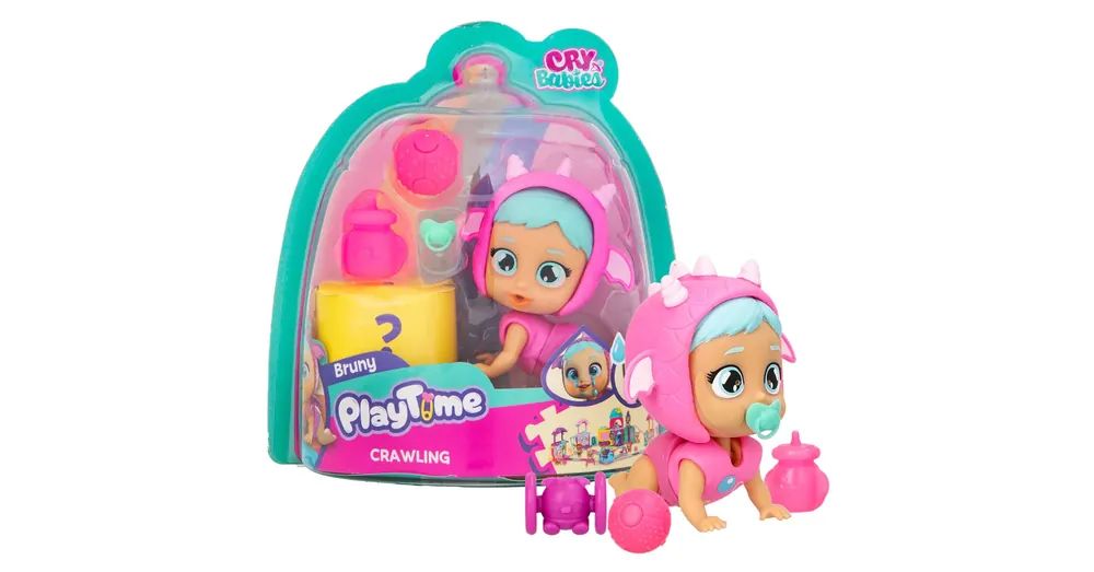 Kiárusítás Cry Babies Playtime – Bruny mászó könnyes baba kiegészítőkkel