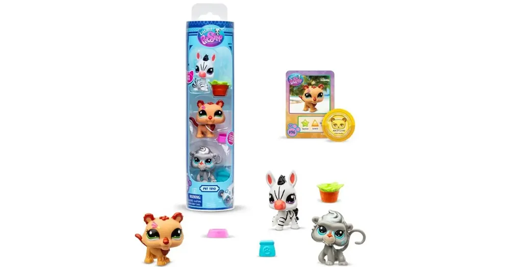 Legnépszerűbb Littlest Pet Shop Zebra, tigris, pávián 3 db-os figura csomag – Country vibes 2. széria