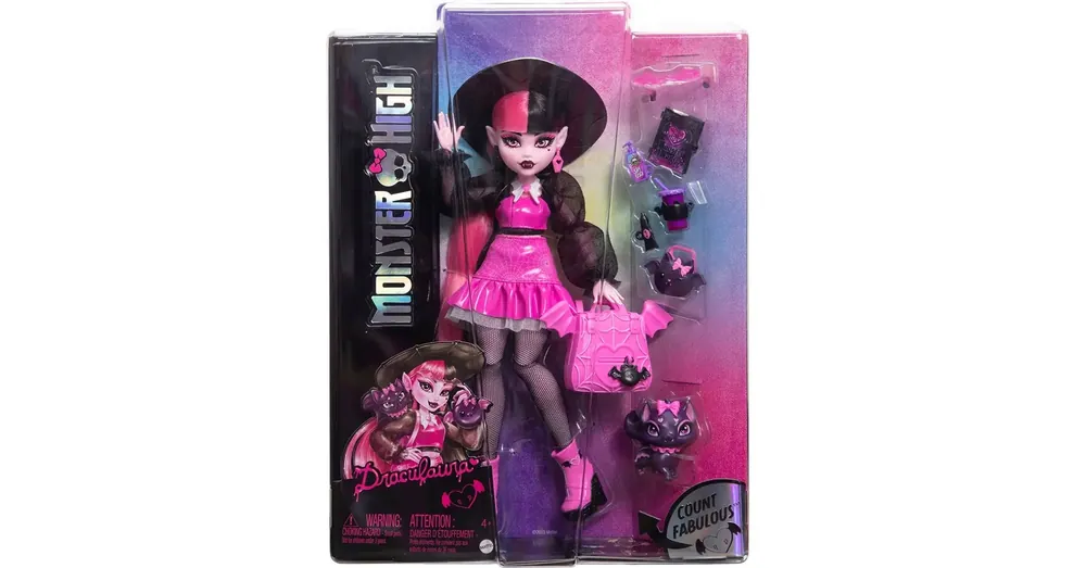 Monster High Szörnyen új Drakulaura baba – Mattel Expressz kézbesítés