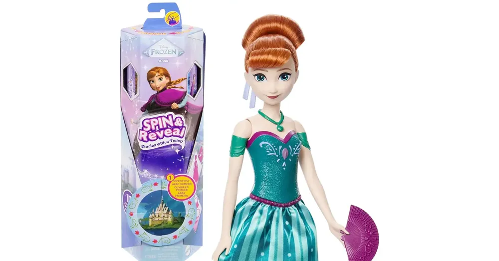 Végkiárusítás Jégvarázs Varázslatos meglepetés Anna baba legyezővel – Mattel