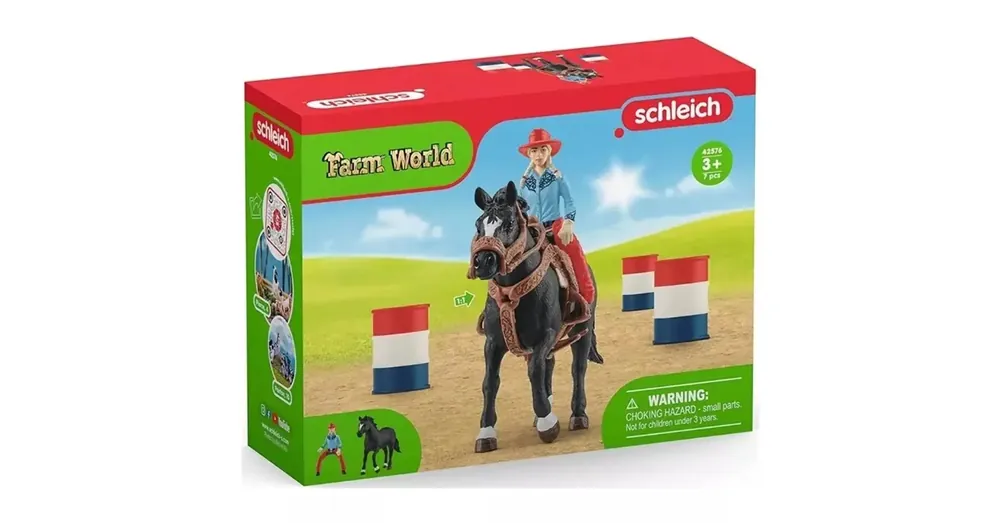 Schleich Farm World – Hordóverseny cowgirllel játékszett (42576) Különleges ajánlat