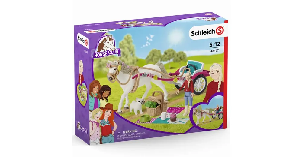 Biztonságos fizetés Schleich Horse Club – Kocsi lovasbemutatóhoz piknikkel játékszett (42467)