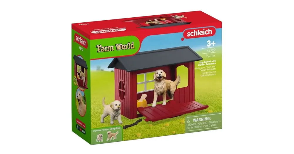Schleich Farm World – Kutyaház Golden Retriever kutyusokkal játékszett (42722) Utolsó esély
