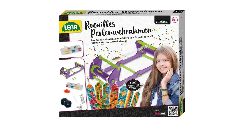 LENA DIY gyöngyfűző karkötőkészítő szett szövőgéppel és 2000 gyönggyel Korlátozott ajánlat