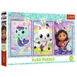 Újdonság Gabi babaháza Gabival és a cicákkal 3×50 db-os puzzle – Trefl