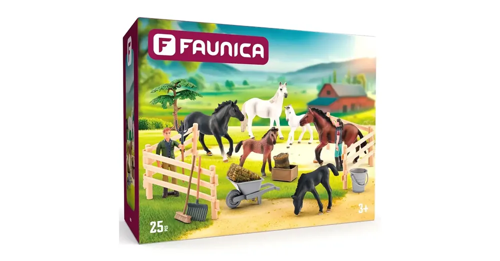 Faunica 25 db-os játékszett Lipicai lovakkal – Woodyland Outlet