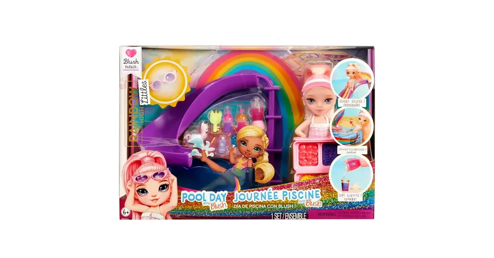 Rainbow High Medencés parti játékszett Blush Parker babával Expressz kézbesítés