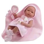 Újszülött lány baba megkötős sapiban 38 cm Gyors szállítás