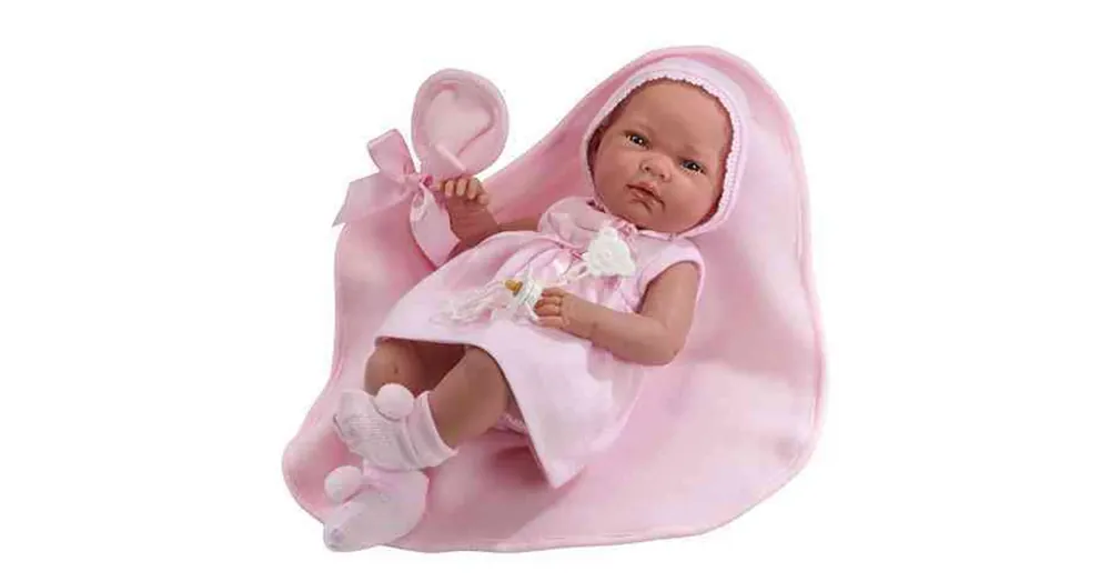 Újszülött lány baba megkötős sapiban 38 cm Gyors szállítás