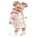 Azonnali szállítás Llorens Roberta síró baba cumival, rózsaszín ruhában 33 cm
