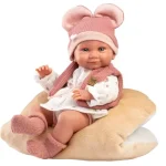 Llorens Nica újszülött lány baba puha párnával 38 cm Kedvezményes ár