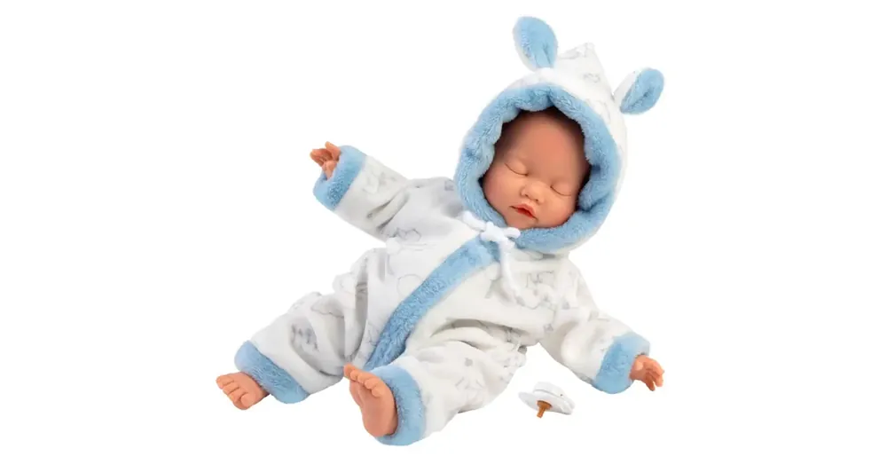 Gyors szállítás Llorens Fiú csecsemő baba gólyamintás puha pizsamában 31 cm