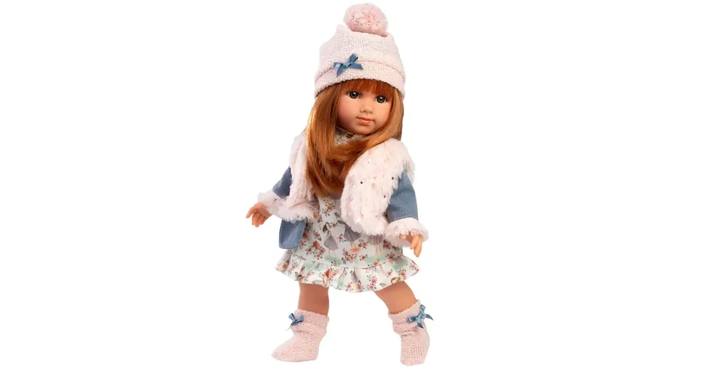 Biztonságos vásárlás Llorens Nicole 35 cm-es vörös hajú baba rózsaszín mellényben