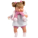 Llorens Alexandra 42 cm-es síró baba cumival rózsaszín bojtos sállal Bestseller