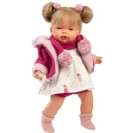 Kihagyhatatlan ajánlat Llorens Joelle 38 cm-es síró baba cumival rózsaszín kabátban